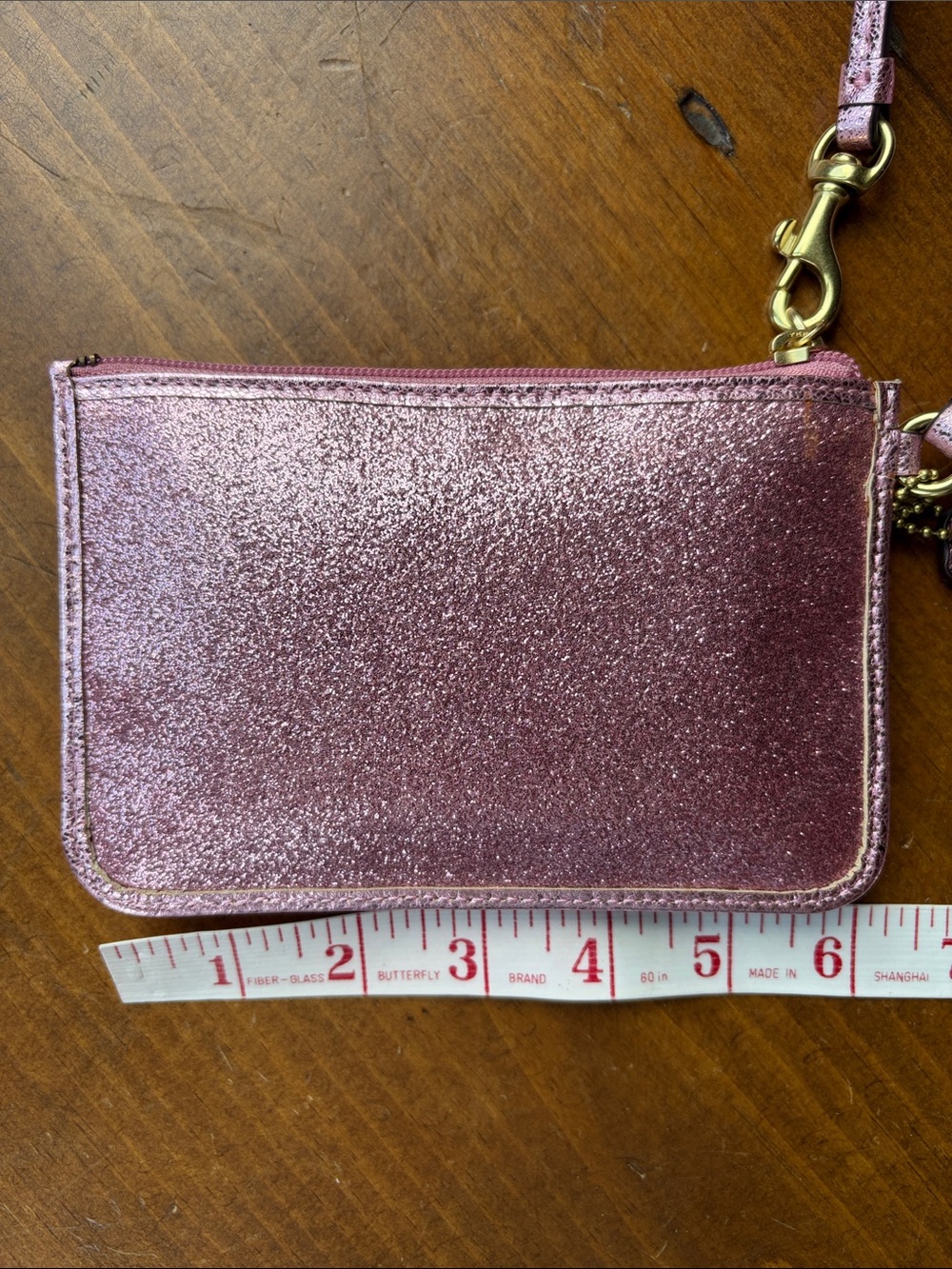Coach Pink Glitter Sparkle Shimmering Wristlet - Picture 5 of 9